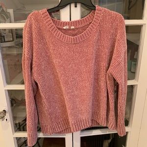 DUSTY PINK GAP CHENILLE SWEATER